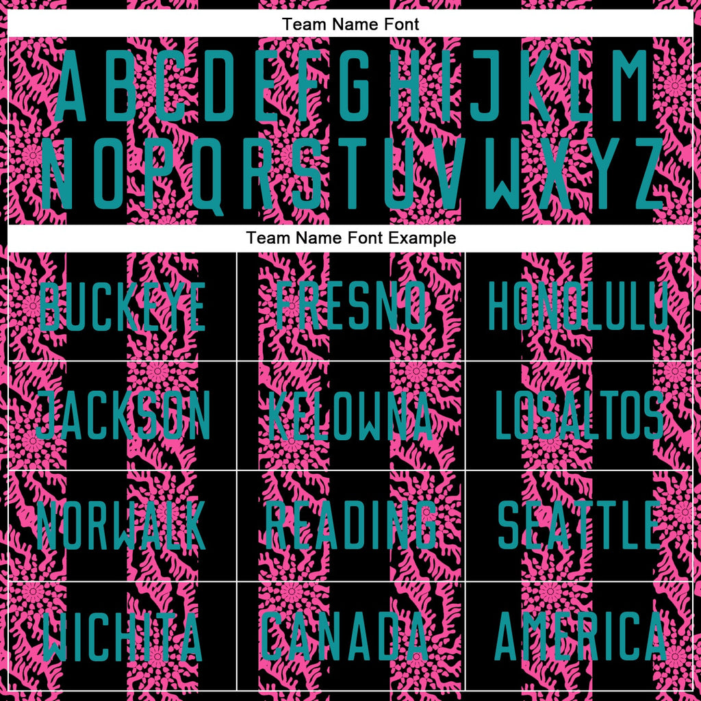 Custom Black Teal-Pink Abstract Shape Sublimation Soccer Uniform Jersey