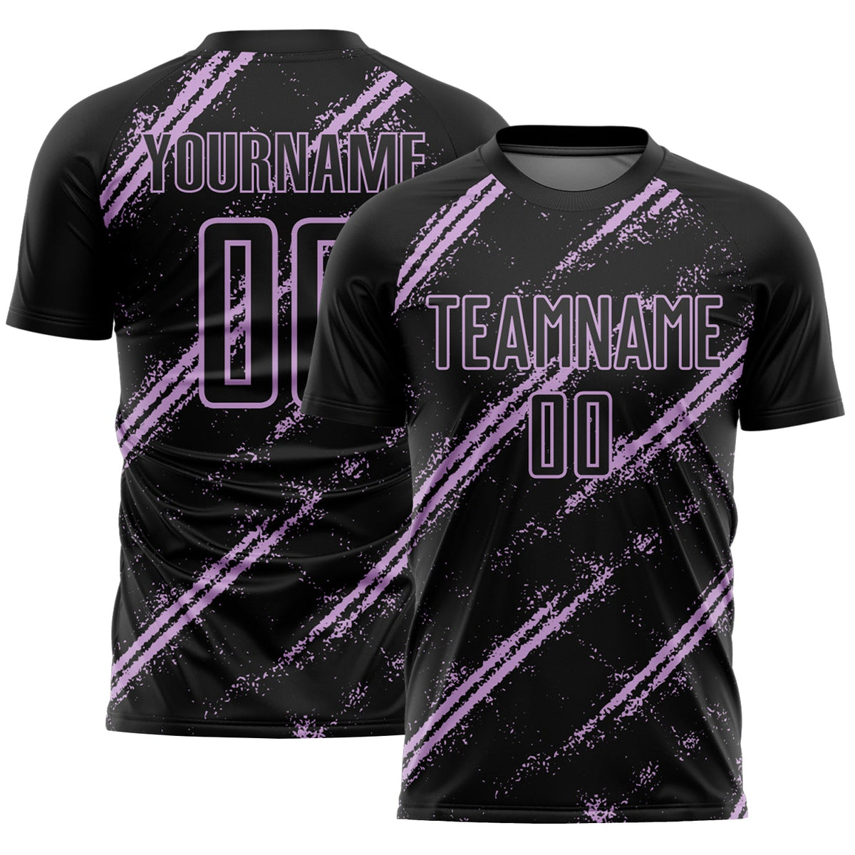 Custom Black Light Purple Abstract Fragment Art Splash Sublimation Soccer Uniform Jersey