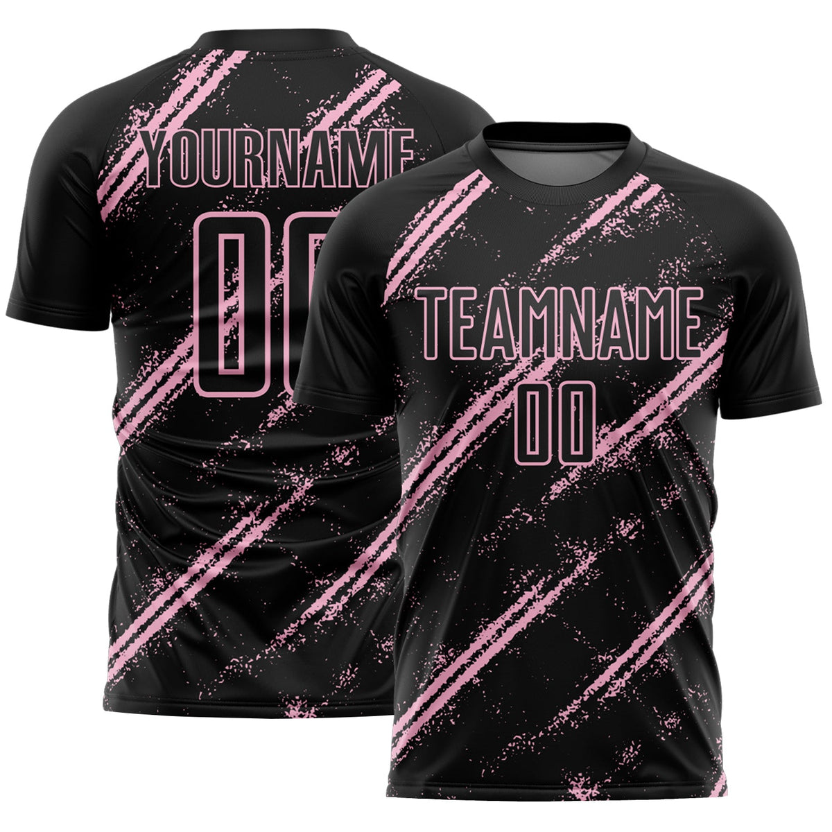 Custom Black Light Pink Abstract Fragment Art Splash Sublimation Soccer Uniform Jersey