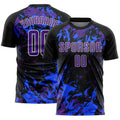 Custom Black Purple Royal-White Fluid Art Splash Sublimation Soccer Uniform Jersey