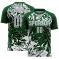 Custom Green Gray-White Fluid Art Splash Sublimation Soccer Uniform Jersey