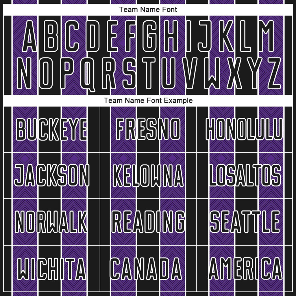 Custom Black Purple-White Pinstripe Line Sports Sublimation Soccer Uniform Jersey