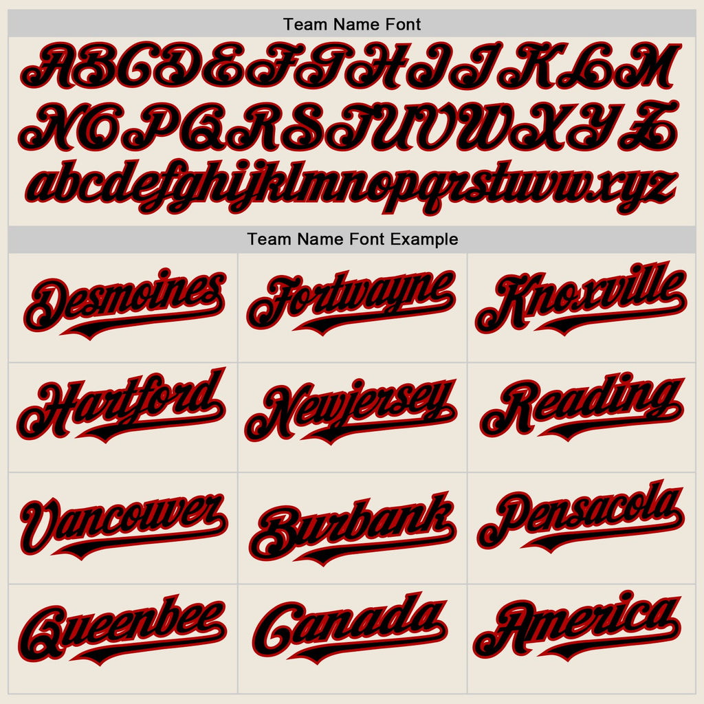 Custom Cream Red Pinstripe Black Two-Button Unisex Softball Jersey