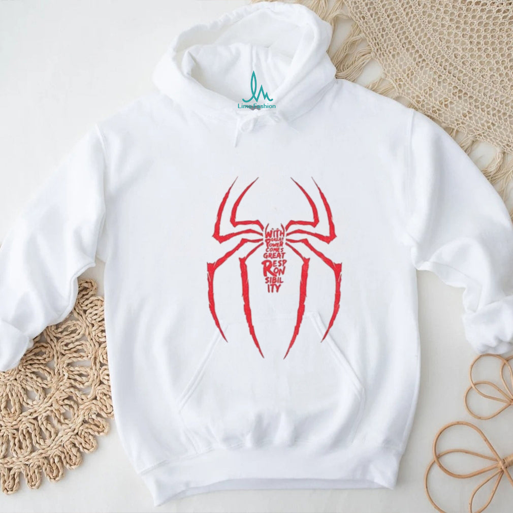 Spiderman Great Responsibility Superhero Quote shirt