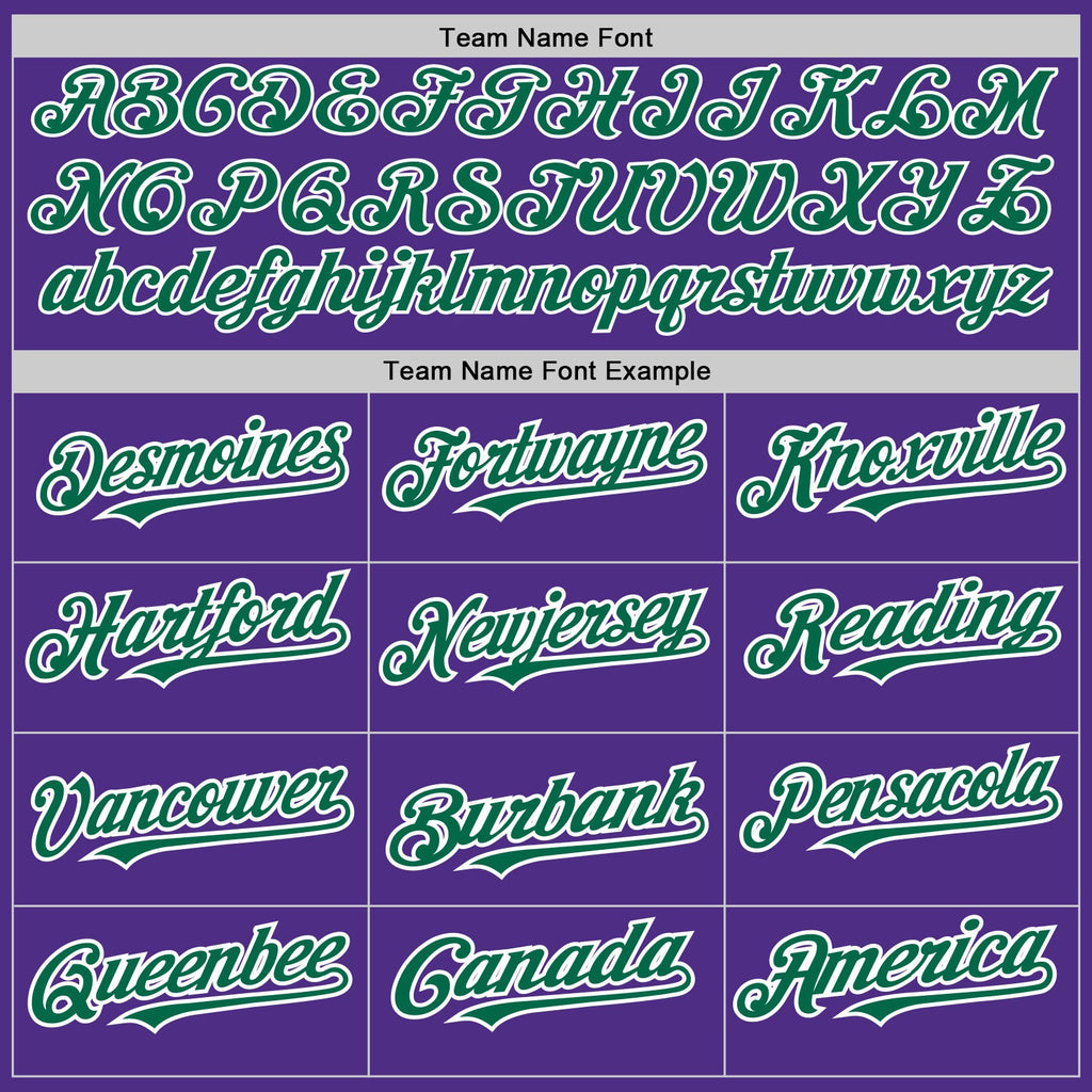 Custom Purple White-Kelly Green Pinstripe Authentic Split Fashion Baseball Jersey