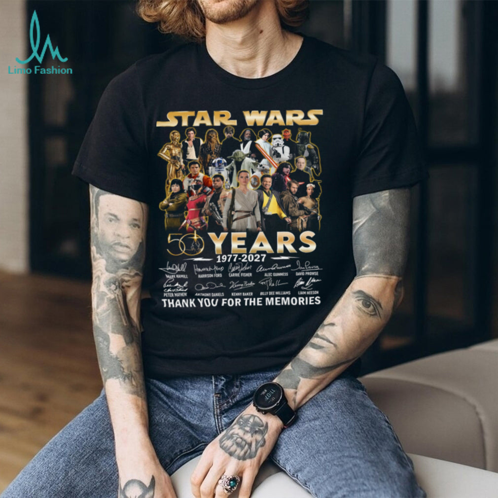 Star Wars 50 Years 1977 2027 Cast Signatures Commemorative Shirt
