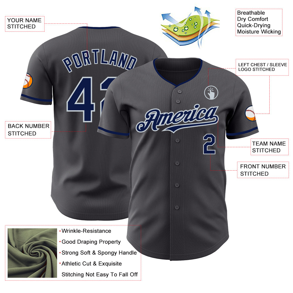 Custom Steel Gray Silver Authentic Baseball Jersey