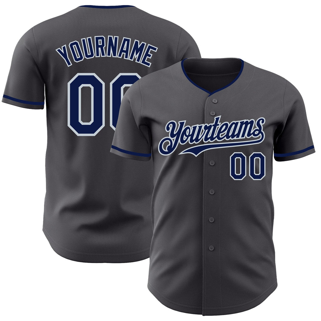 Custom Steel Gray Silver Authentic Baseball Jersey