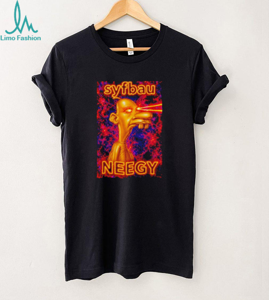 Syfbau Neegy laser eyes graphic shirt