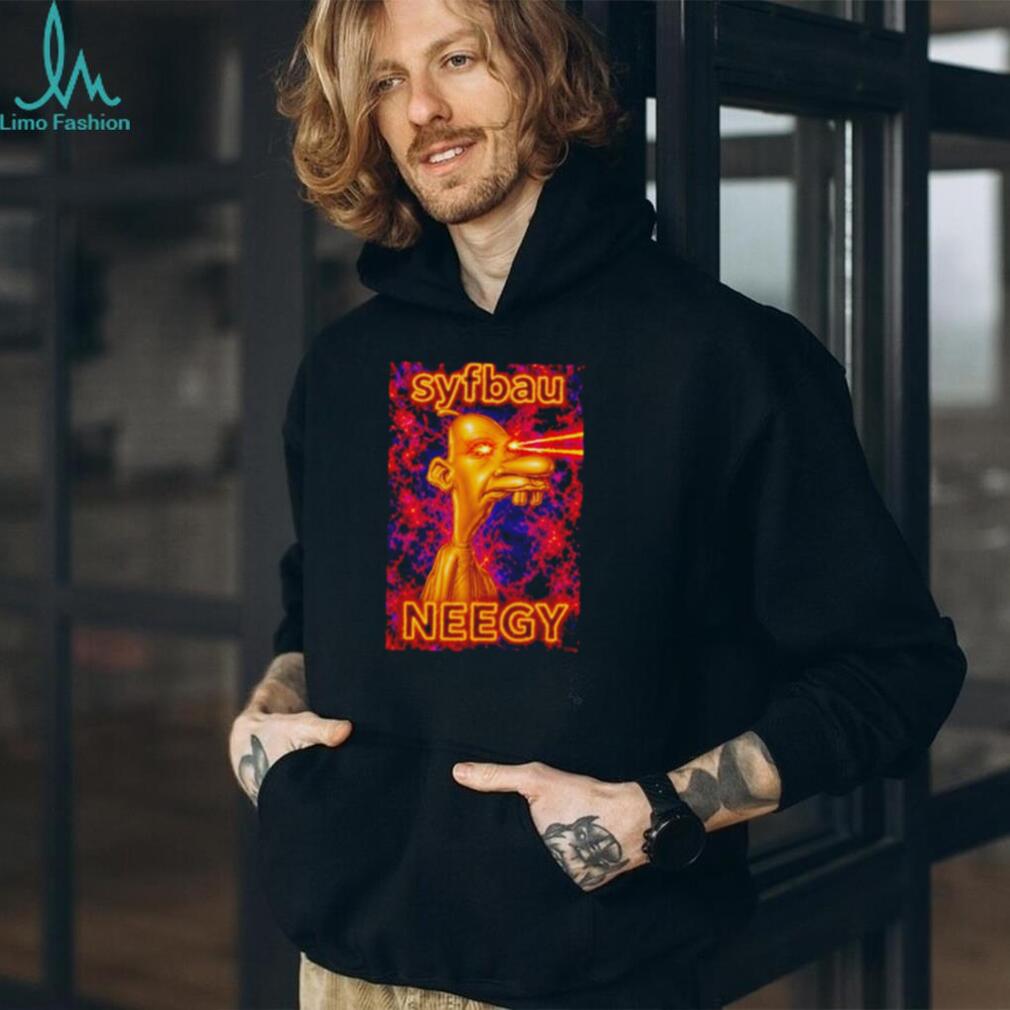 Syfbau Neegy laser eyes graphic shirt