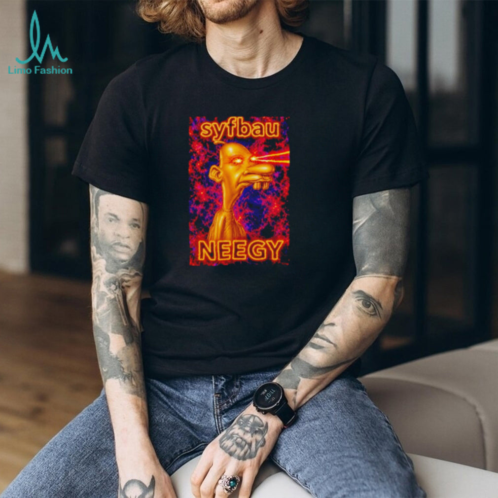 Syfbau Neegy laser eyes graphic shirt