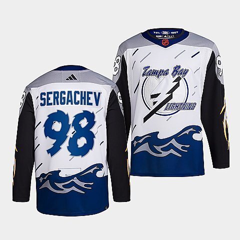 Tampa Bay Lightning #98 mikhail-sergachev-white-2022reverse-retro-2.0-authentic-primegreen-jersey
