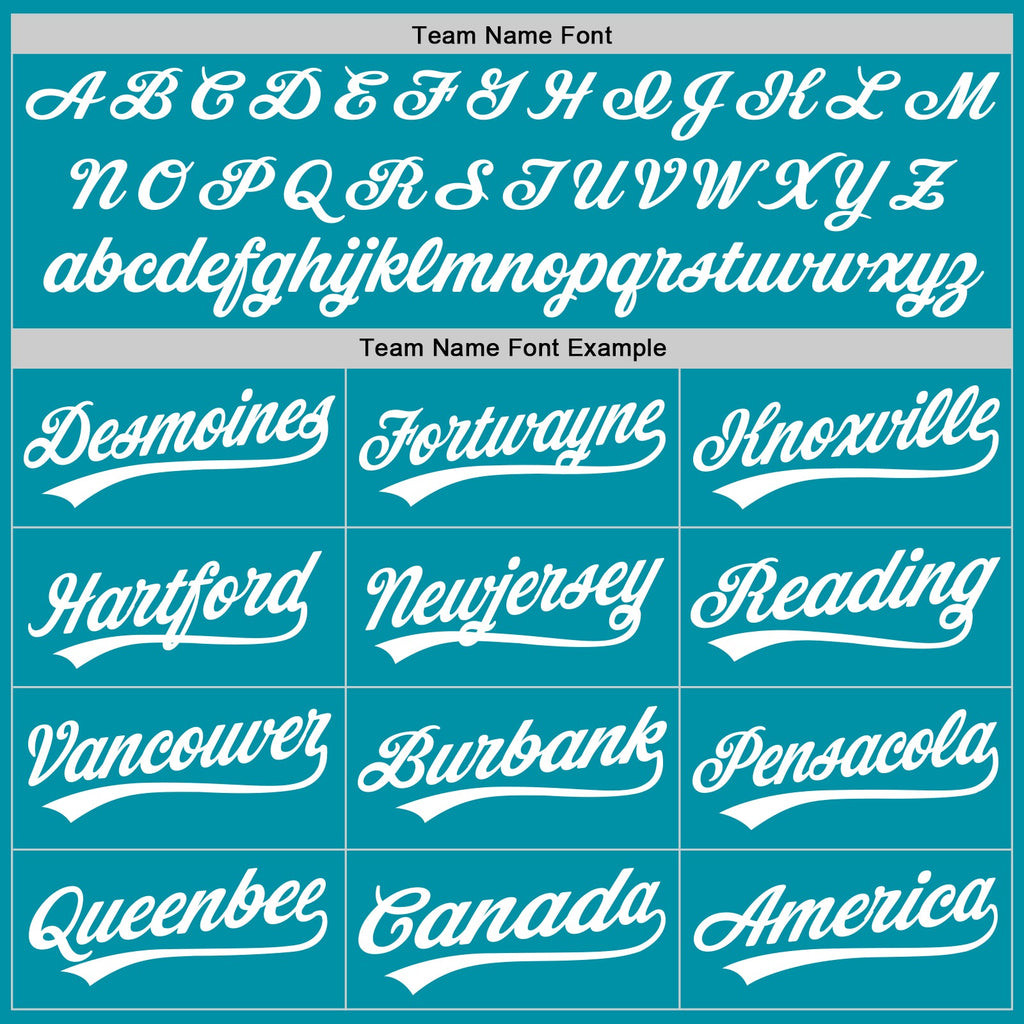 Custom Teal White Authentic Throwback Baseball Jersey