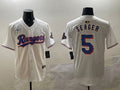 Texas Rangers #5 Corey Seager Rangers Gold Text Style 2