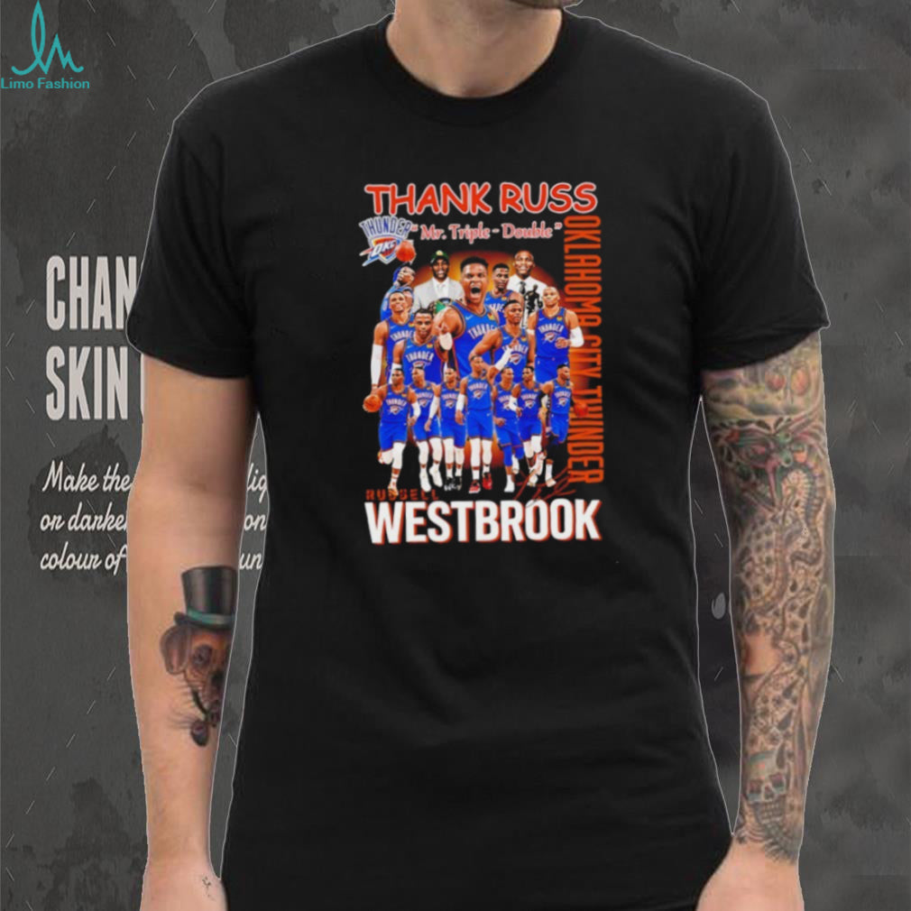 Thank Russ Mr Triple Double OKC Thunder Russell Westbrook Signature T Shirt