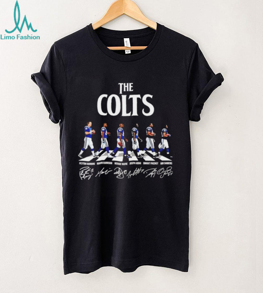 The Colts Peyton Manning Marvin Harrison Reggie Wayne Joseph Addai Dwight Freeney Bob Sanders Colts Signatures T Shirt