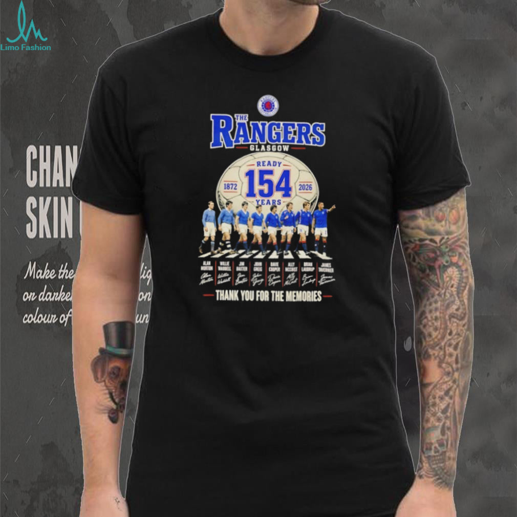 The Rangers Glasgow 154 Years 1872 2026 Thank You for the Memories Signatures T Shirt