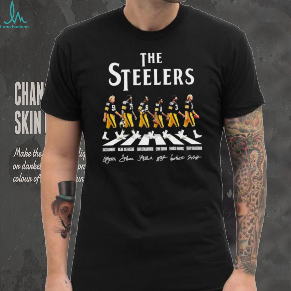 The Steelers Jack Lambert Mean Joe Greene John Stallworth Lynn Swann Franco Harris Terry Bradshaw Abbey Road Signatures Shirt