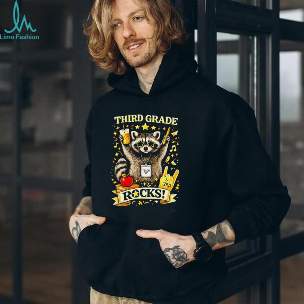 Third Grade Rocks Raccoon Teacher back to school shirt