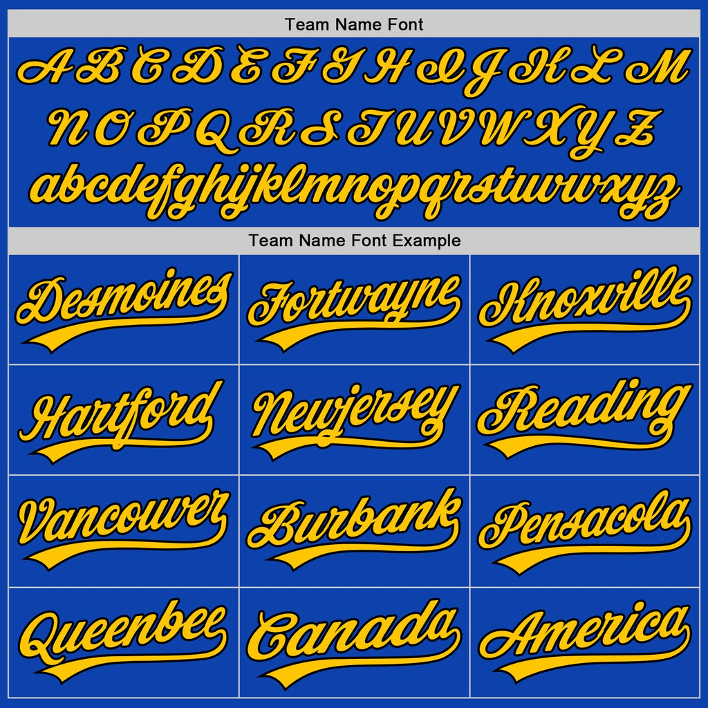 Custom Thunder Blue Yellow-Black Authentic Baseball Jersey