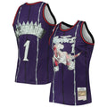 Toronto Raptors #1 Tracy McGrady Mitchell & Ness 1998-99 Hardwood Classics 75th Anniversary Diamond Swingman Jersey - Pu