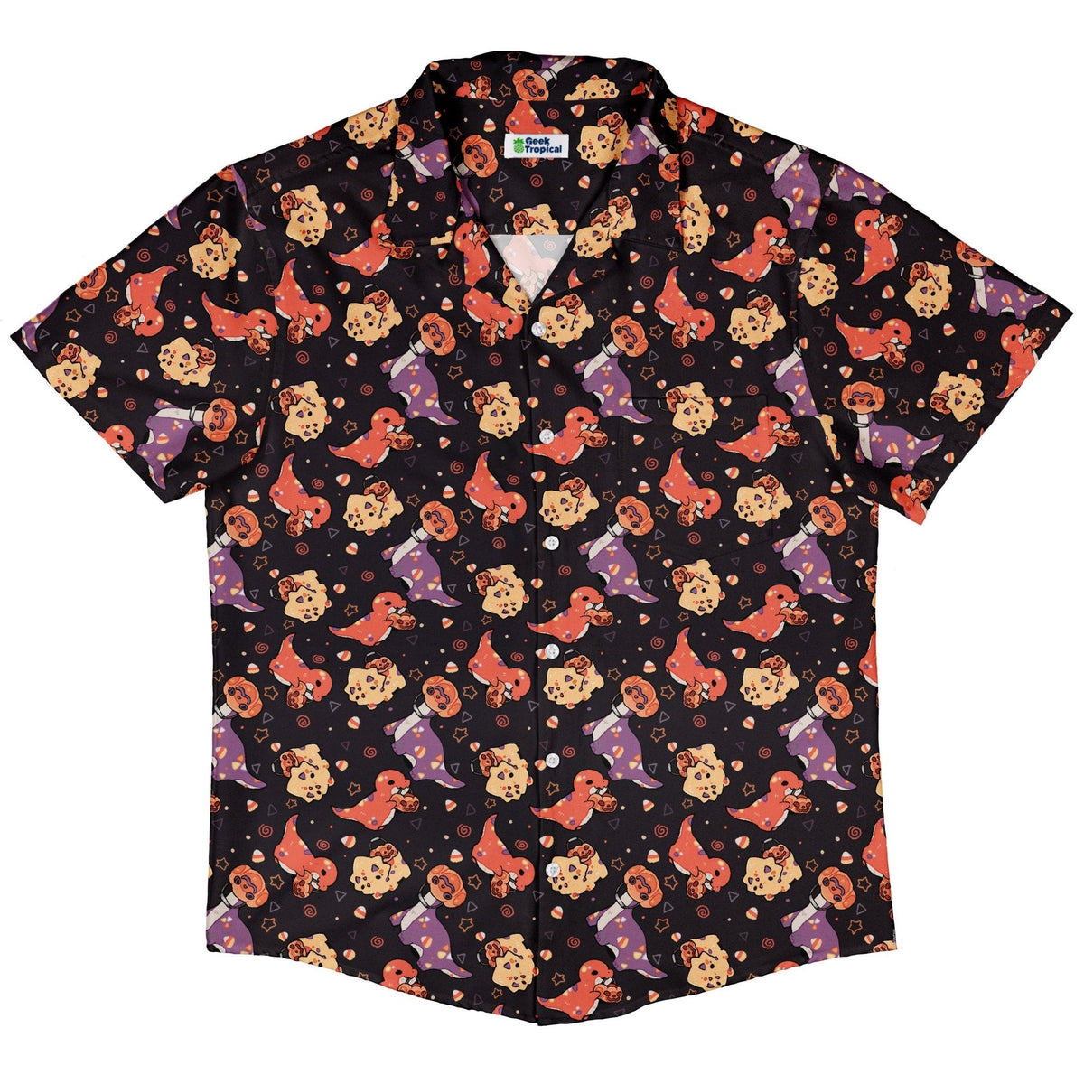 Trick or Treat Dinos Button Up Shirt