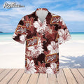 Tropical Flower Pattern Schlitz Beer Hawaiian Shirt