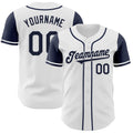 Custom White Navy Authentic Two Tone Baseball Jersey