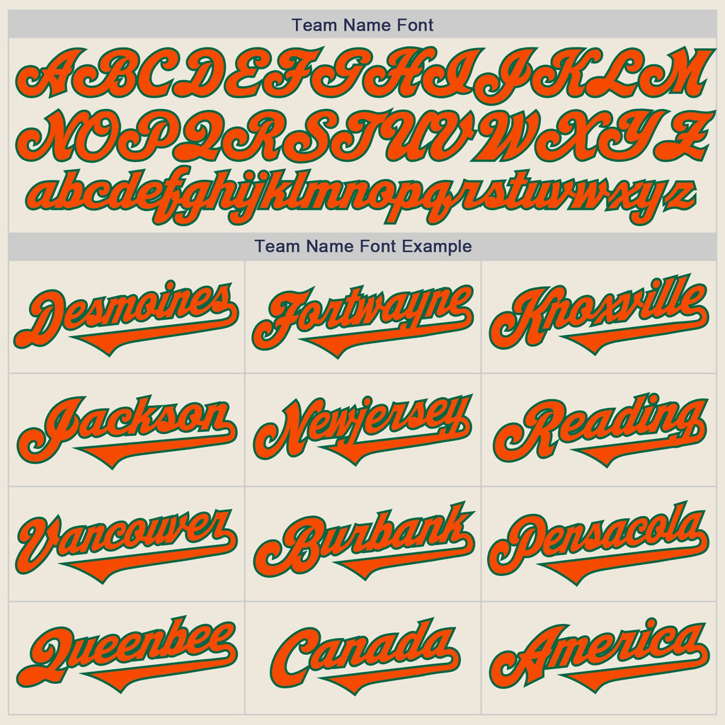 Custom Cream Orange-Kelly Green Authentic Two Tone Baseball Jersey
