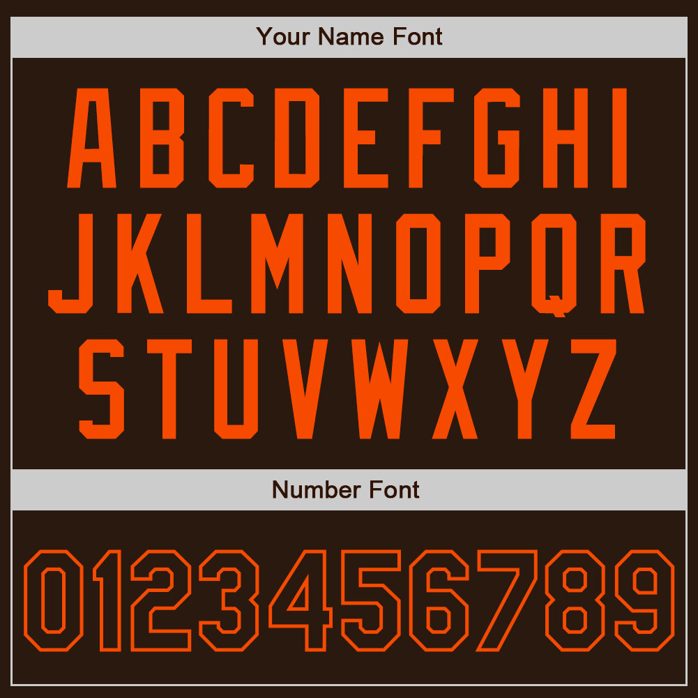 Custom Brown Orange Authentic Two Tone Baseball Jersey