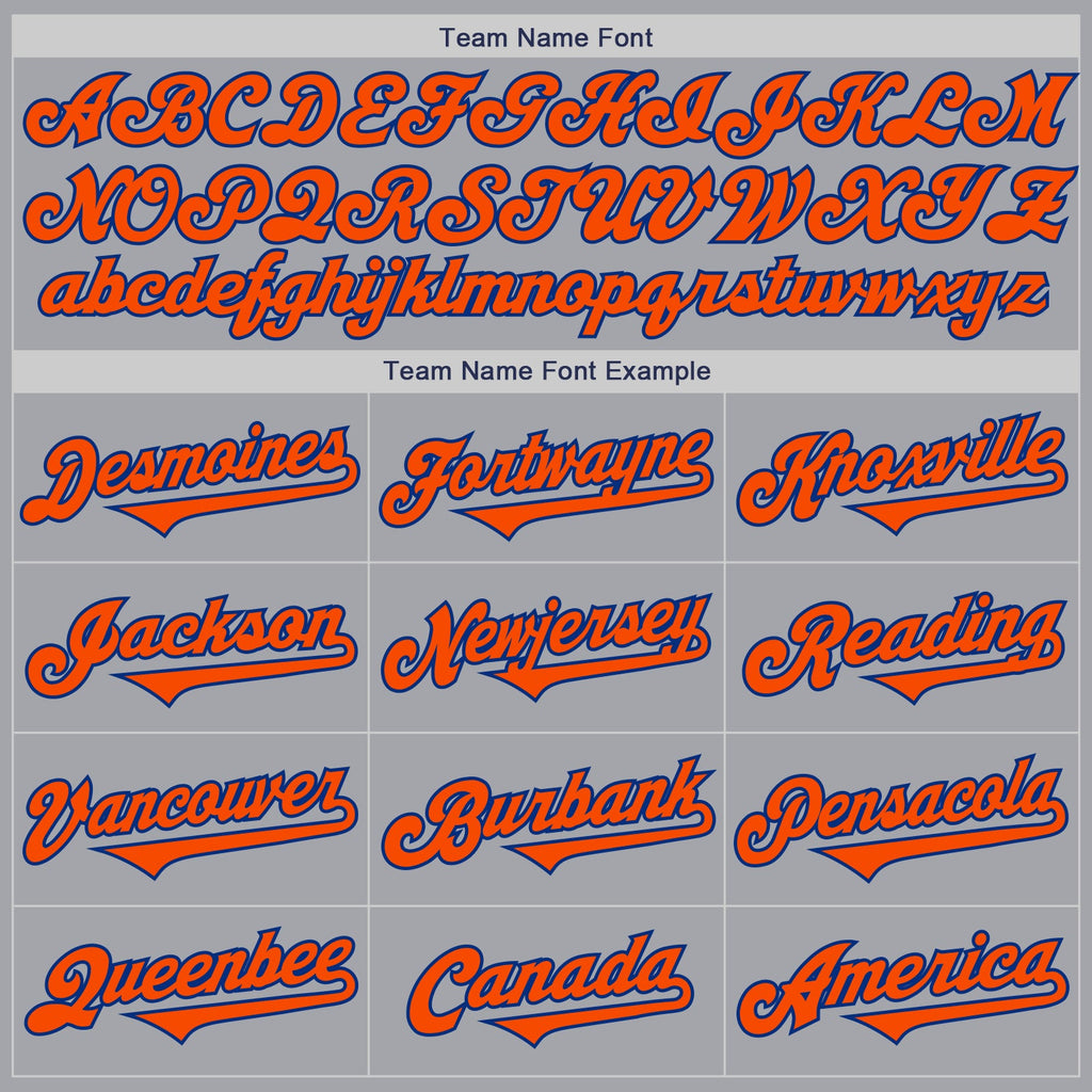 Custom Gray Orange-Royal Authentic Two Tone Baseball Jersey
