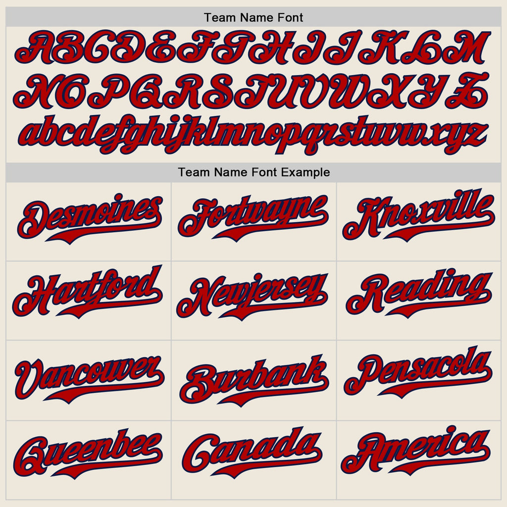 Custom Cream Red Pinstripe Navy Authentic Two Tone Baseball Jersey