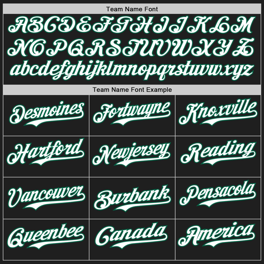 Custom Black Kelly Green Pinstripe White Authentic Two Tone Baseball Jersey