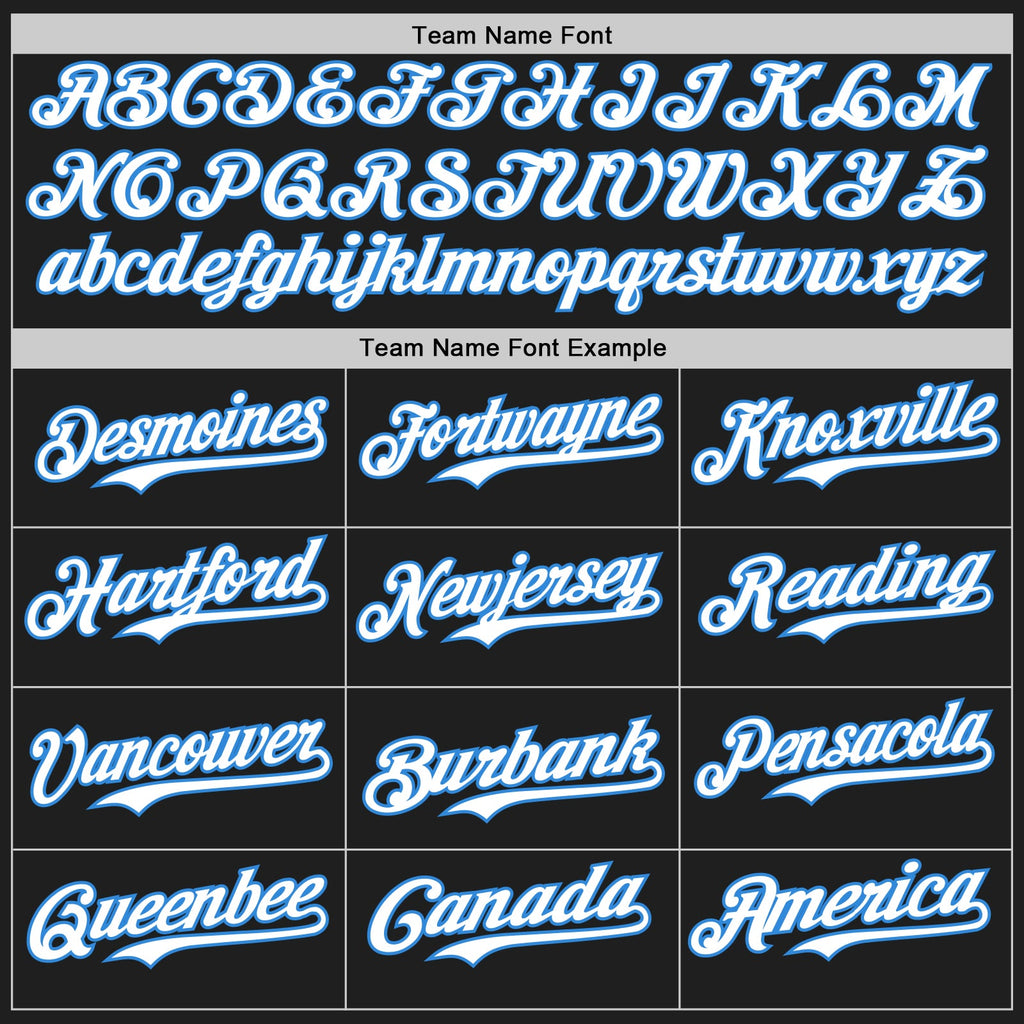 Custom Black Electric Blue Pinstripe White Authentic Two Tone Baseball Jersey
