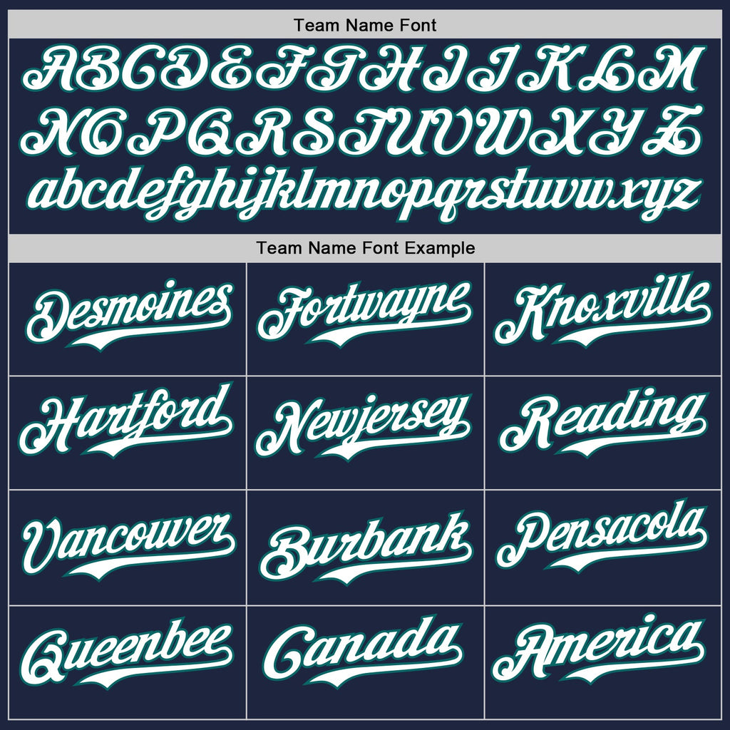 Custom Navy Teal Pinstripe White Authentic Two Tone Baseball Jersey