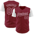 Custom Crimson White Pinstripe White Authentic Two Tone Baseball Jersey