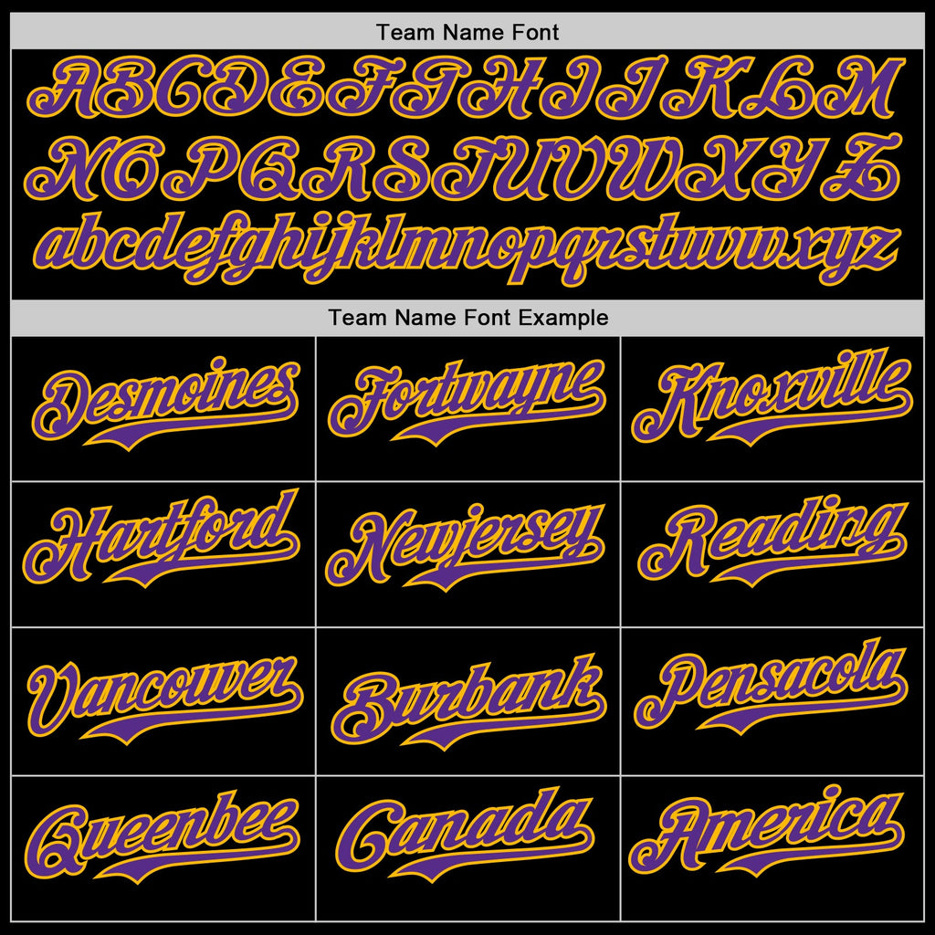 Custom Black Purple Gold-White Digital Camo Two Tone Authentic Baseball Jersey