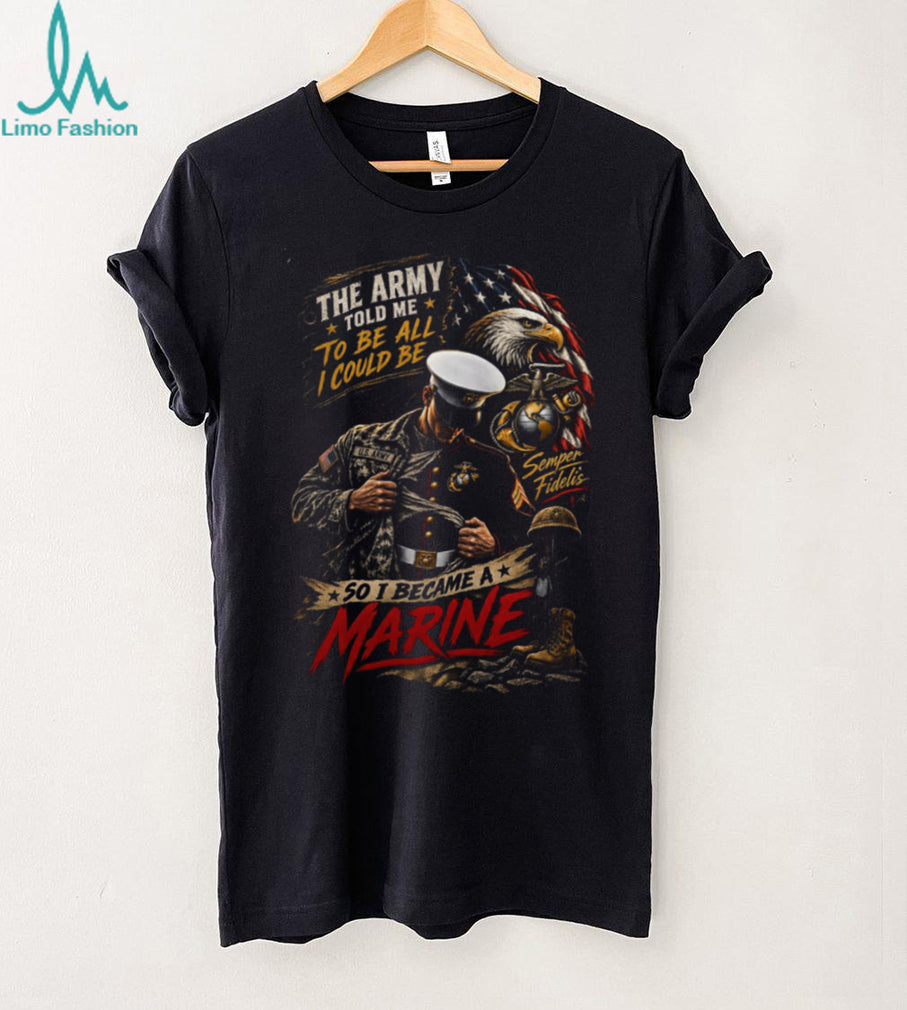 US Army Marine Semper Fidelis American Flag Veteran Shirt