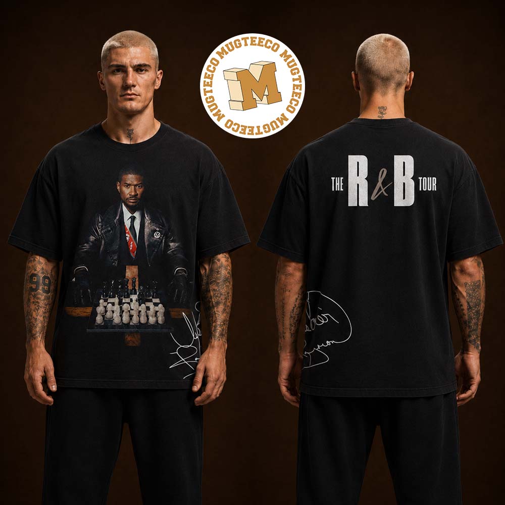 Usher and Chris Brown Usher Raymond R&B Tour Chess Graphic Two Sided Unisex T Shirt