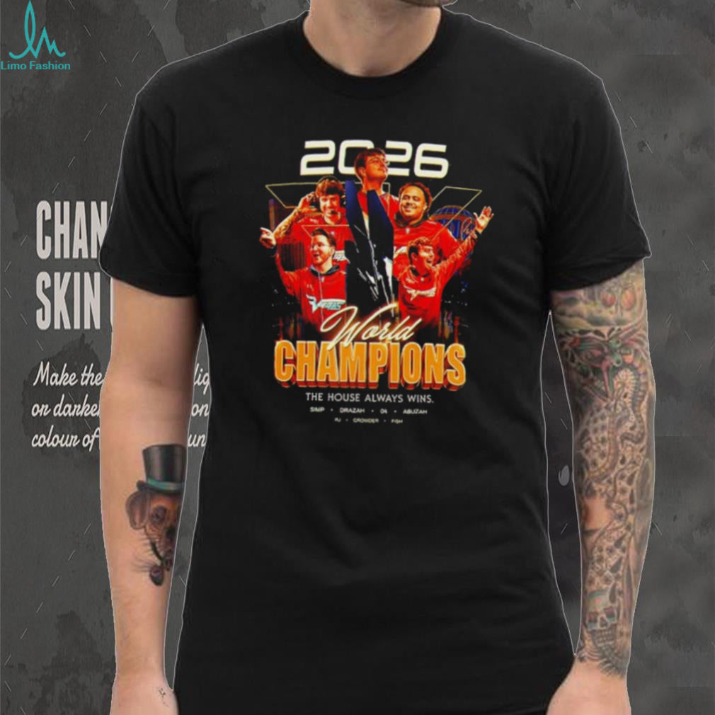 Vegas 2026 World Champions Simp Drazah 04 Abuzah RJ Crowder Fish The House Always Wins shirt