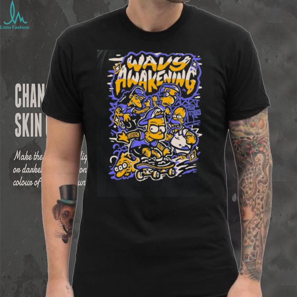 Wavy Awakening The Simpsons Characters shirt