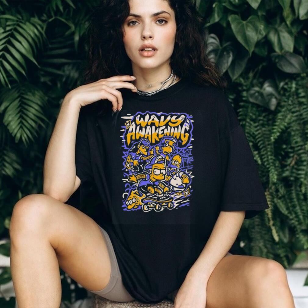 Wavy Awakening The Simpsons Characters shirt