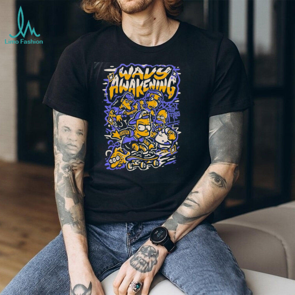 Wavy Awakening The Simpsons Characters shirt