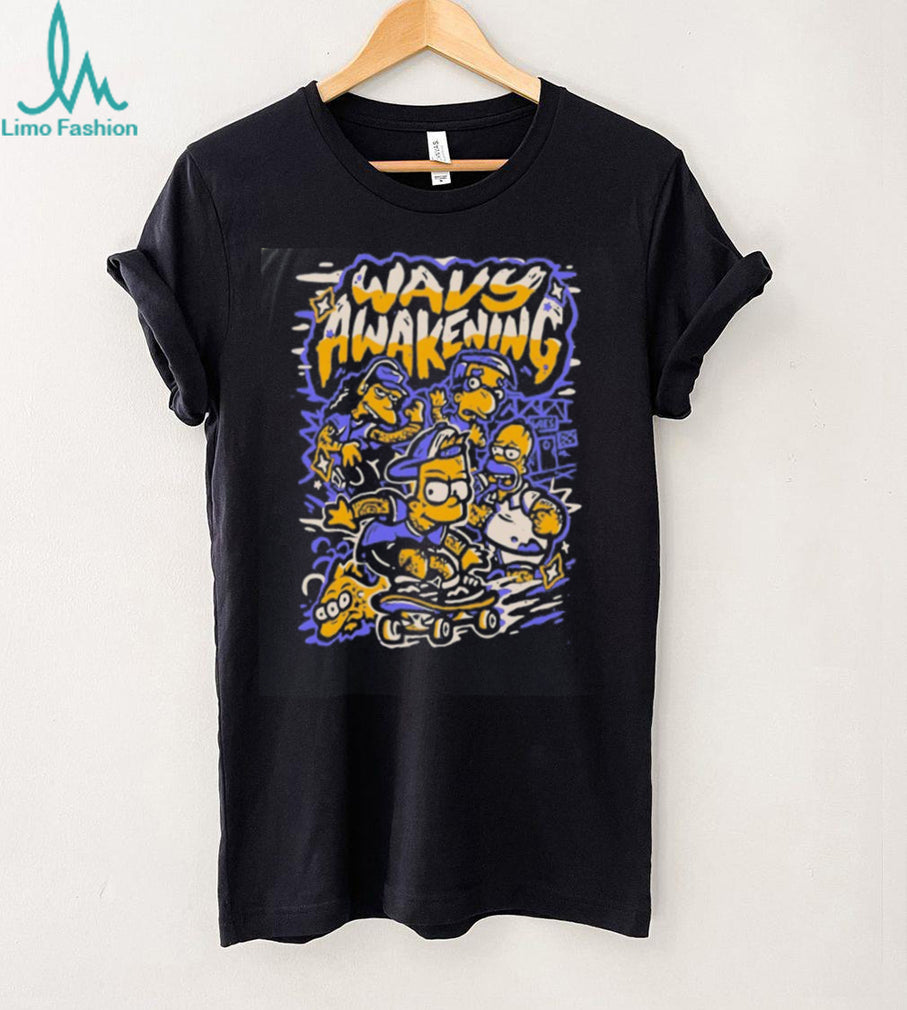 Wavy Awakening The Simpsons Characters shirt