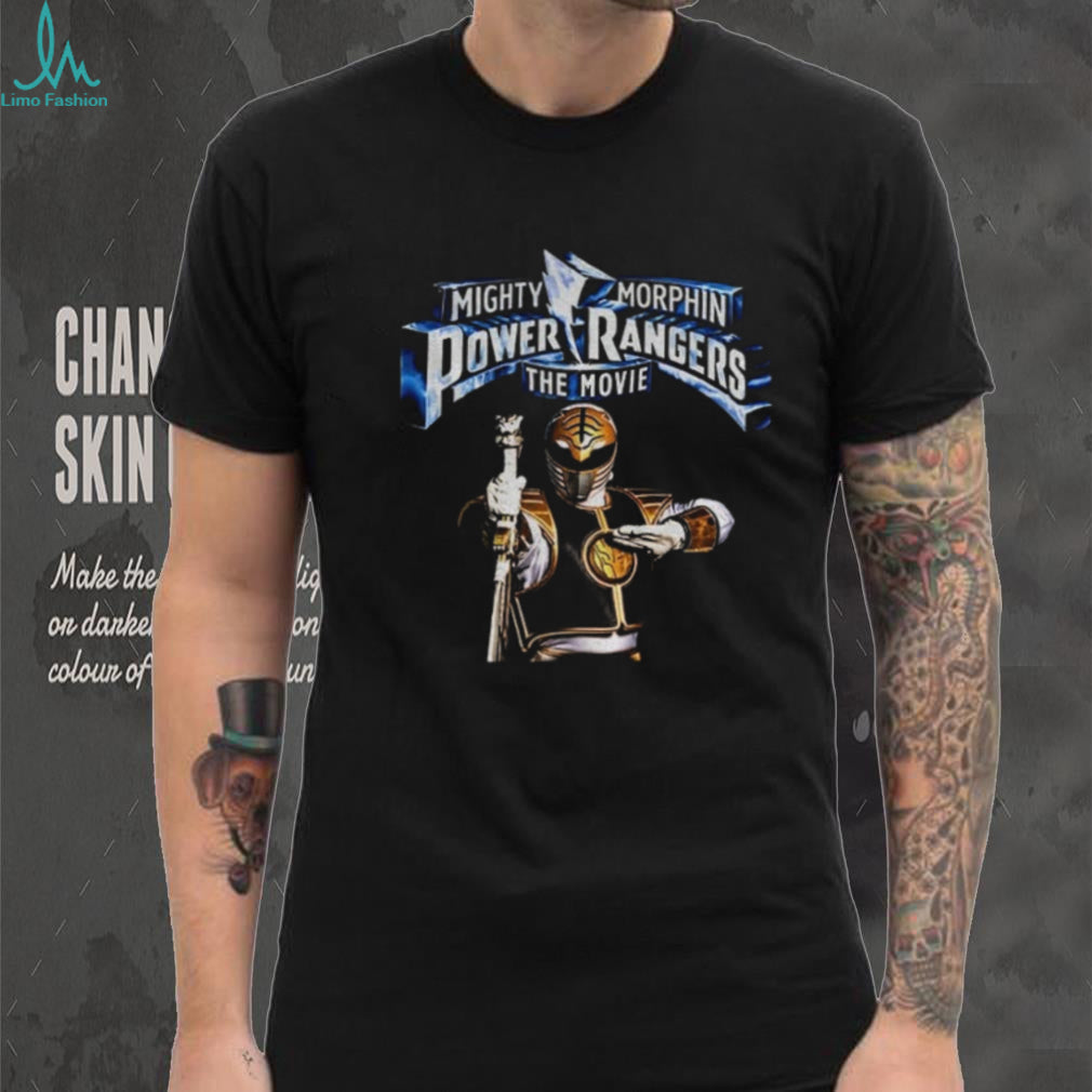White Power Ranger Mighty Morphin Power Rangers the Movie character logo shirt