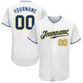 Custom White Royal-Gold Authentic Baseball Jersey
