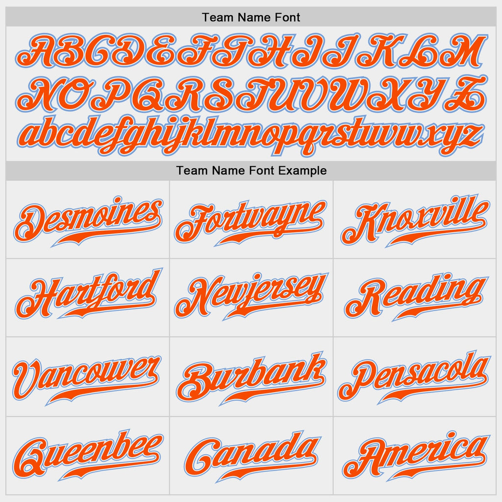 Custom White Powder Blue-Orange Authentic Baseball Jersey