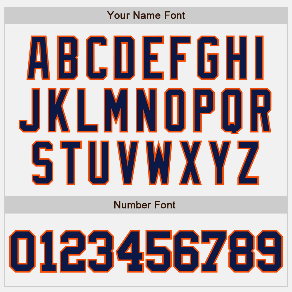 Custom White Navy Pinstripe Navy-Orange Authentic Baseball Jersey