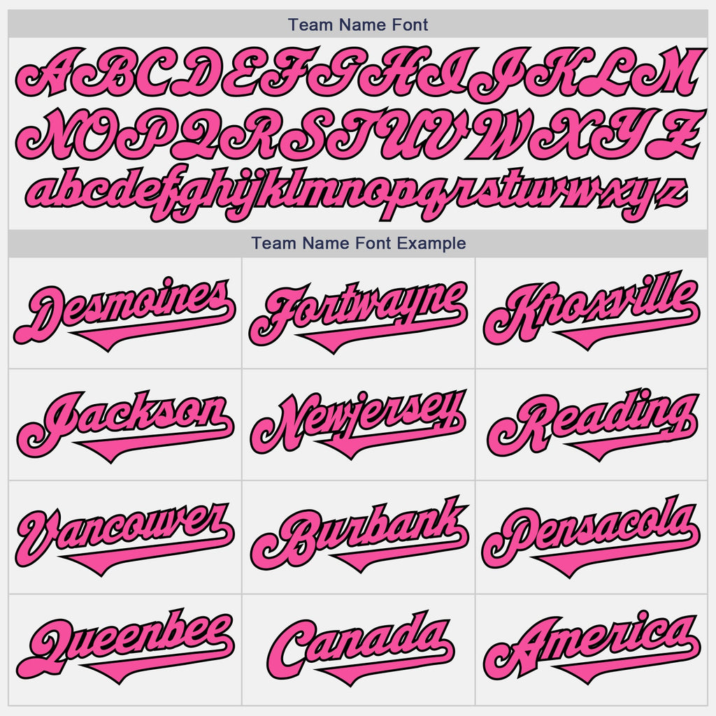 Custom White Pink-Black Authentic Baseball Jersey