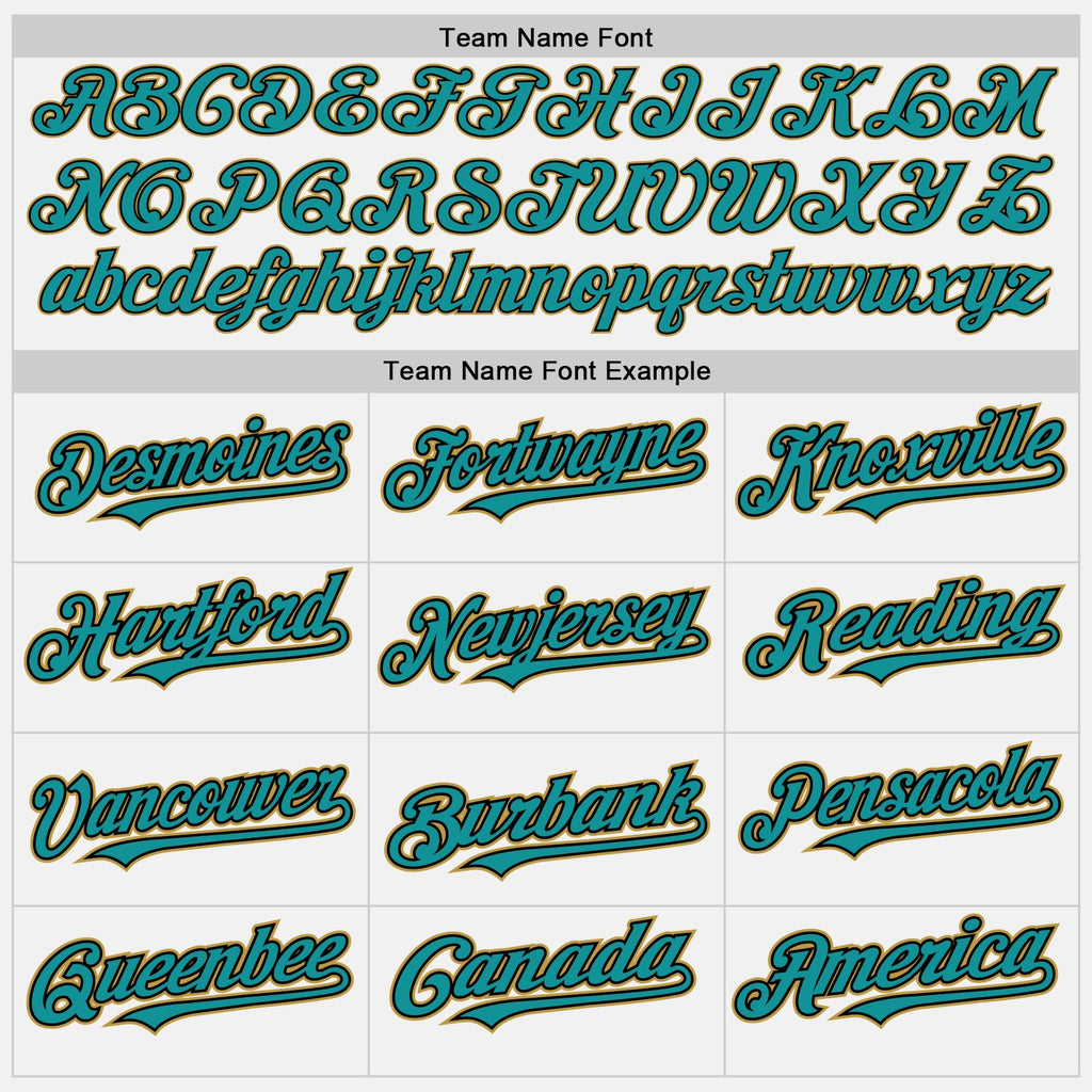 Custom White Teal Black-Old Gold Authentic Baseball Jersey